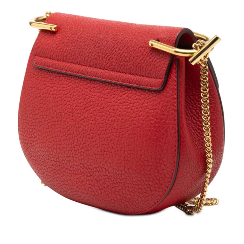 Chloé Mini Leather Drew Crossbody Red Leather Good condition - Back View