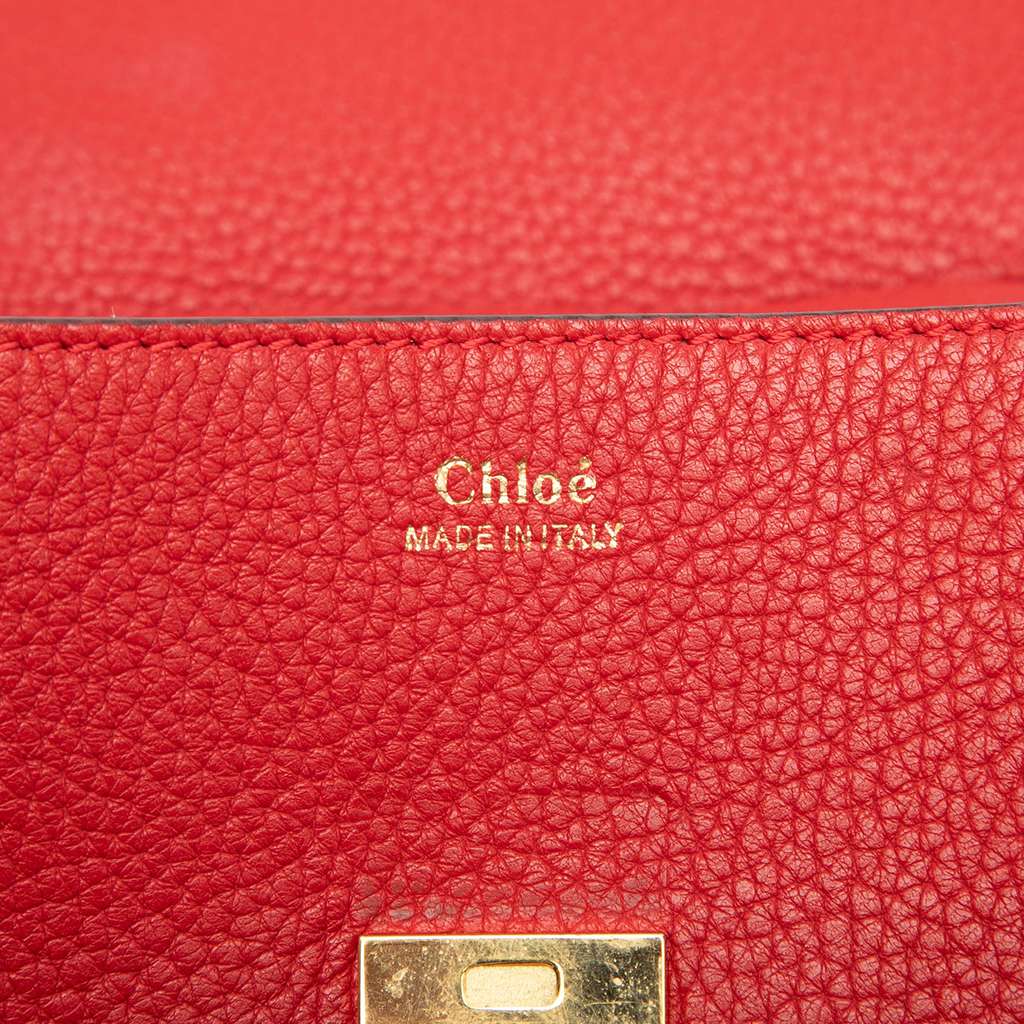 Chloé Mini Leather Drew Crossbody Red Leather Good condition - Box View
