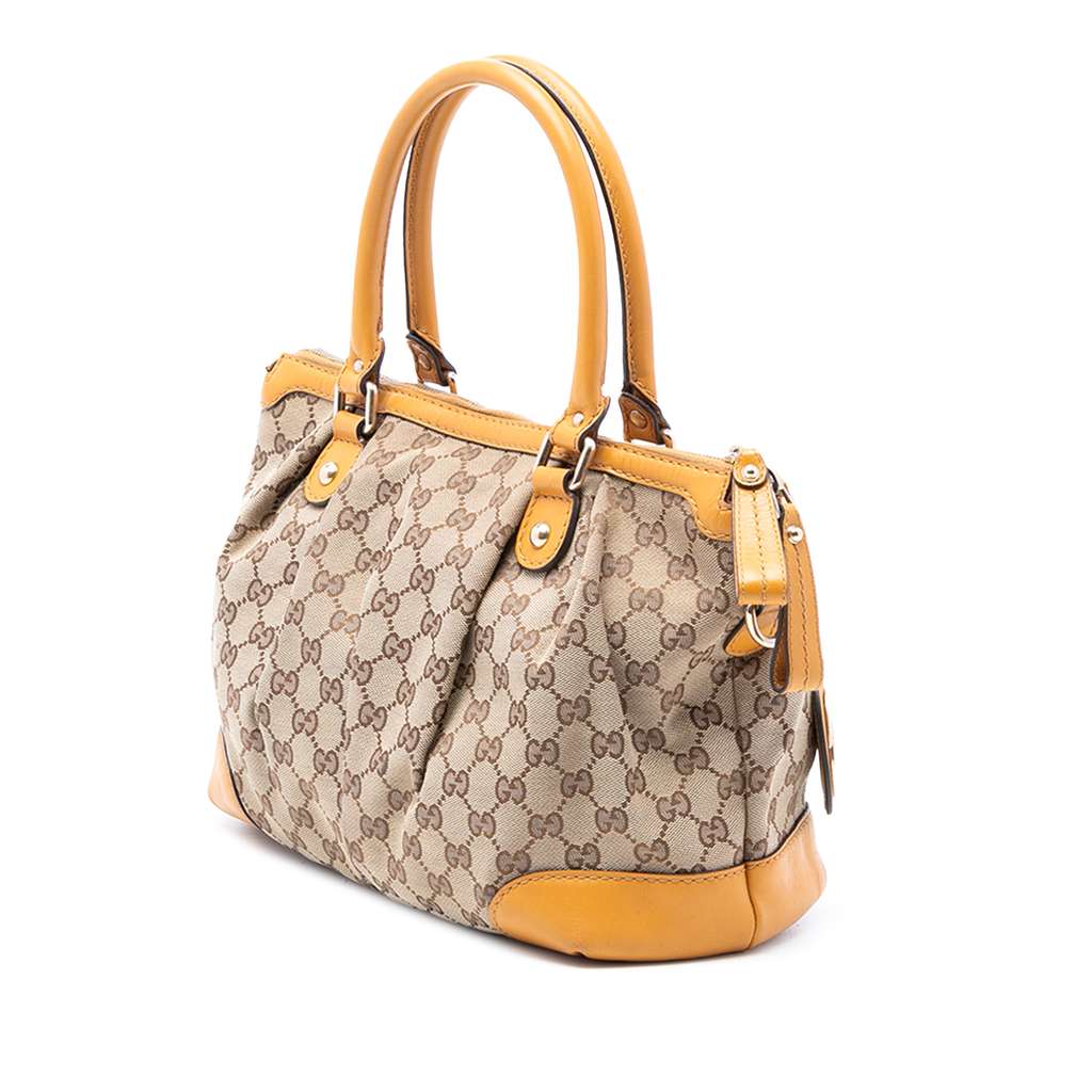 Gucci GG Canvas Sukey Satchel Beige Good condition - Back View