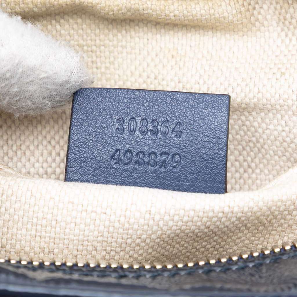 Gucci Patent Soho Disco Crossbody Blue Leather Good condition - Box View