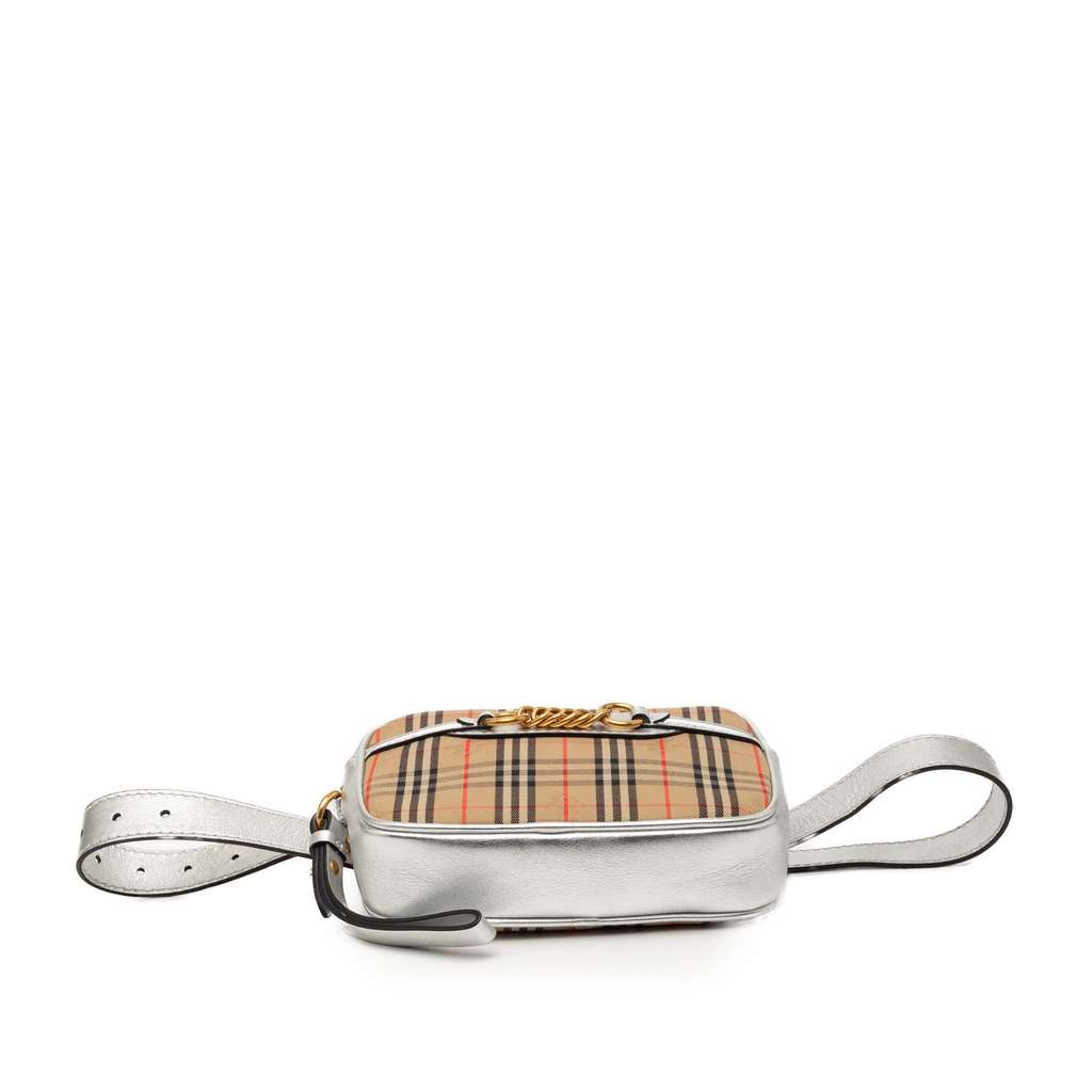 Burberry Haymarket Check Canvas 1983 Link Belt Bag Beige Canvas Good condition - Inside View