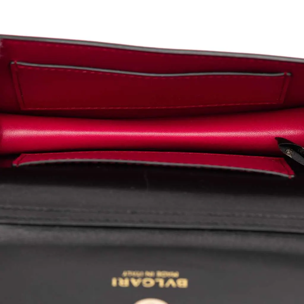 Bvlgari Mini Calfskin Geometric and Stars Patch Serpenti Forever Clutch with Chain Black Leather Very good - Box View