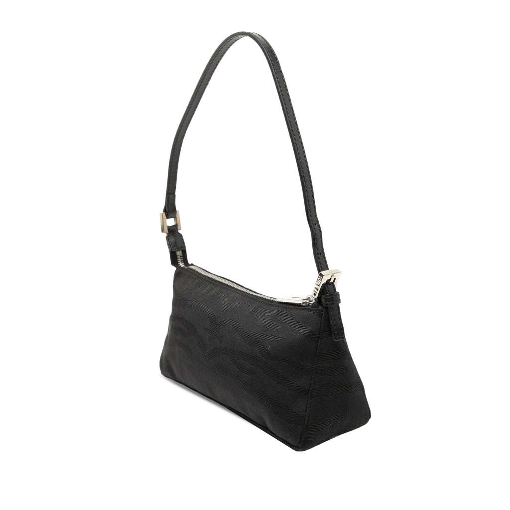 Fendi Zebra Print Canvas Pochette Black Canvas Good condition - Back View