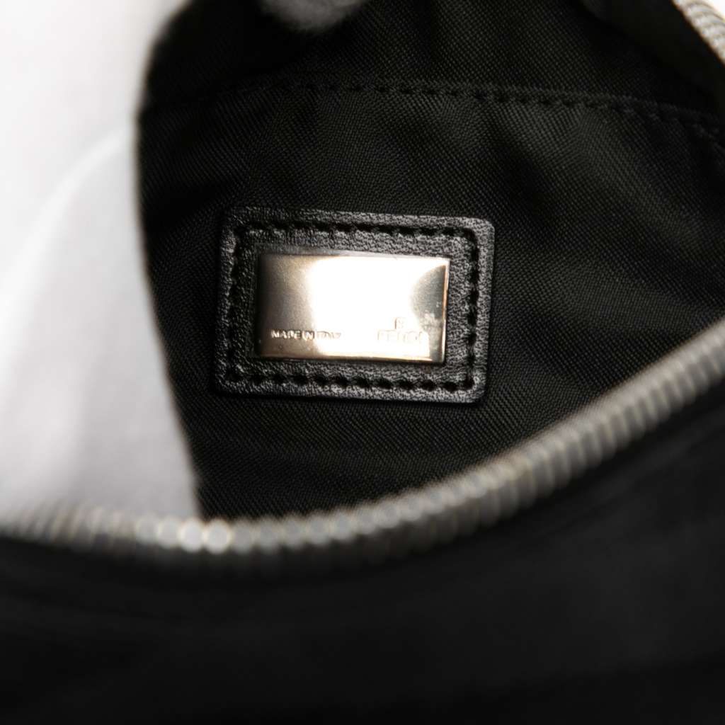 Fendi Zebra Print Canvas Pochette Black Canvas Good condition - Box View