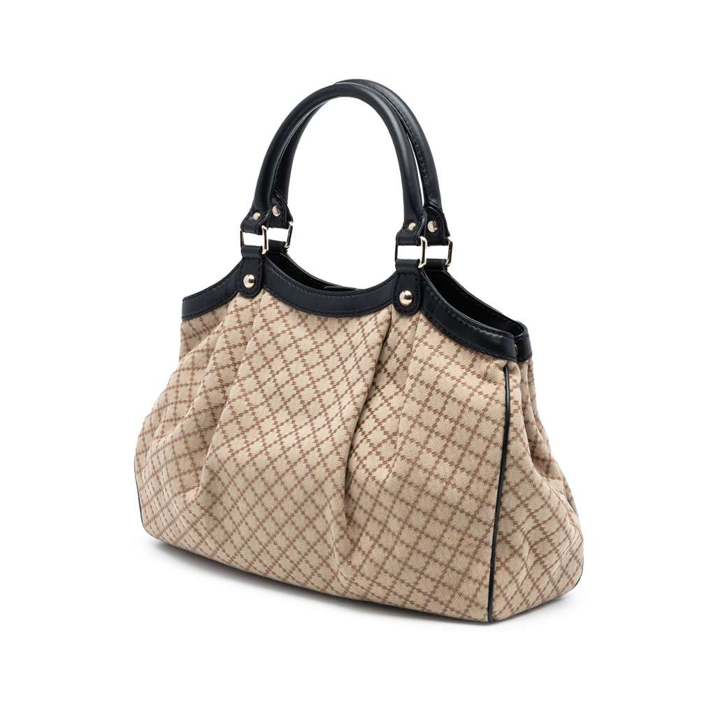 Gucci Medium Diamante Canvas Sukey Tote Beige Good condition - Back View