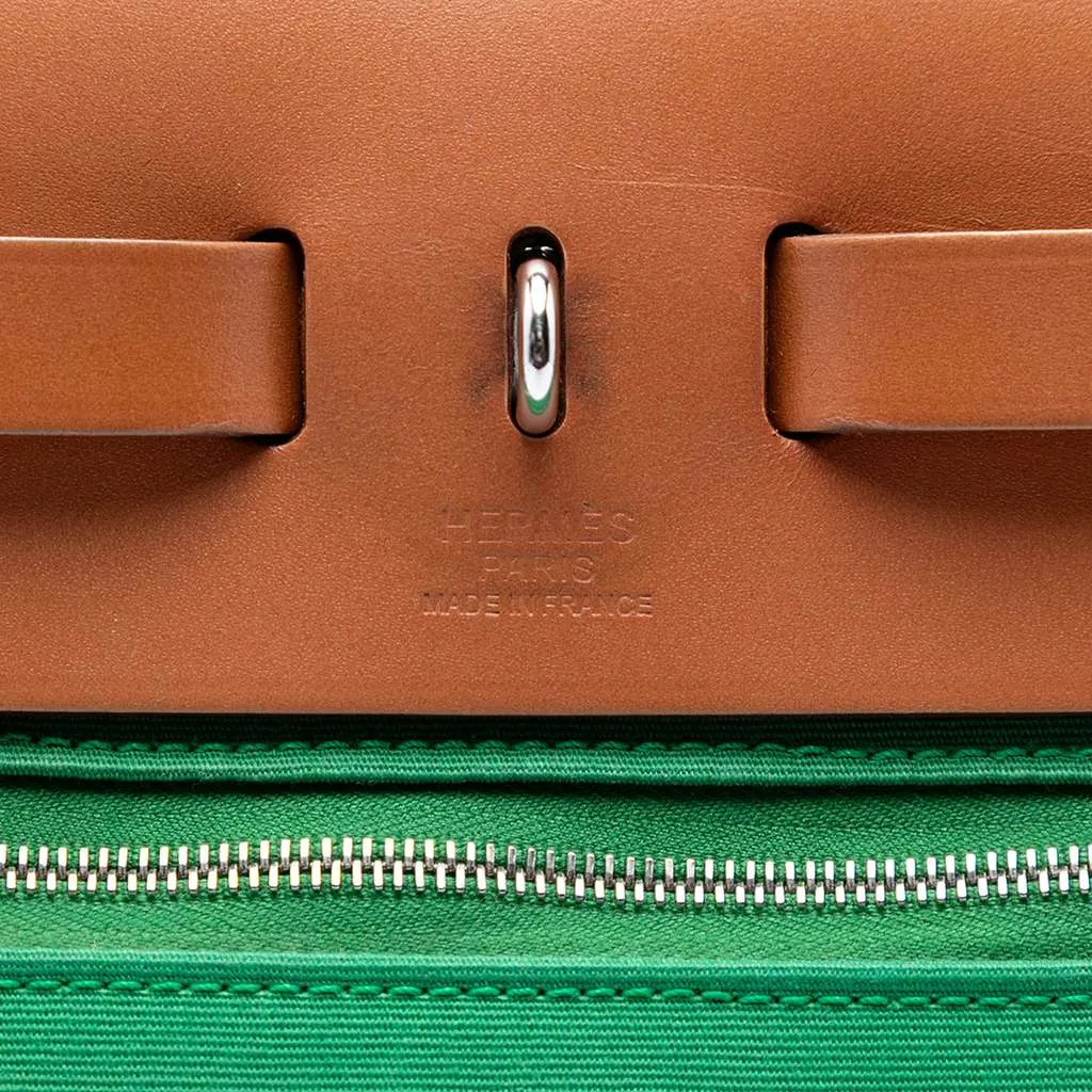 Hermès Toile Herbag Zip 31 Green Canvas Very good - Box View