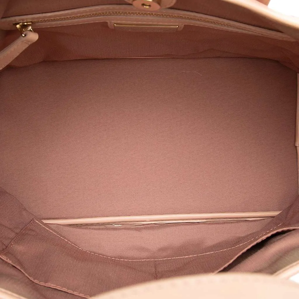 Dior Medium Coated Canvas Cannage Panarea Tote Pink Canvas Very good - Model View