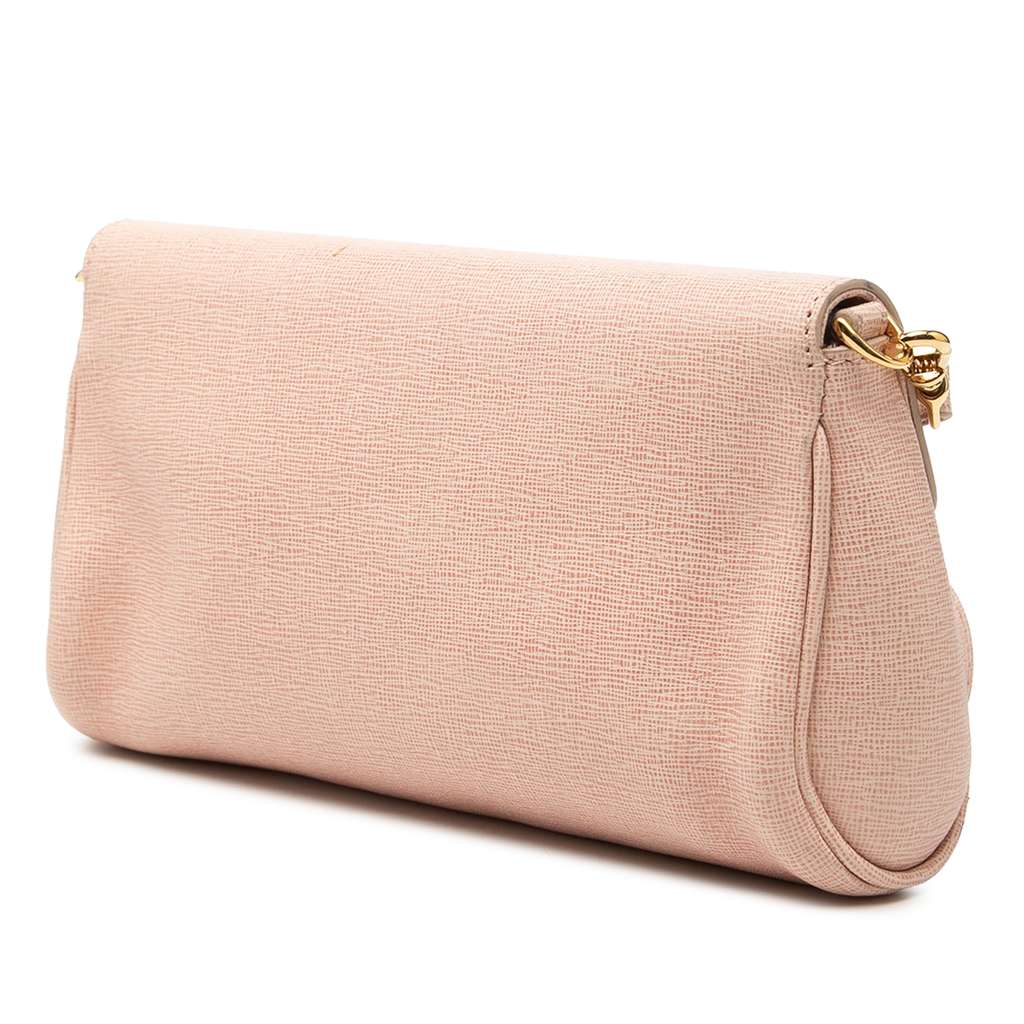 Fendi Mini Vitello Elite Crayons Pochette Pink Leather Good condition - Back View