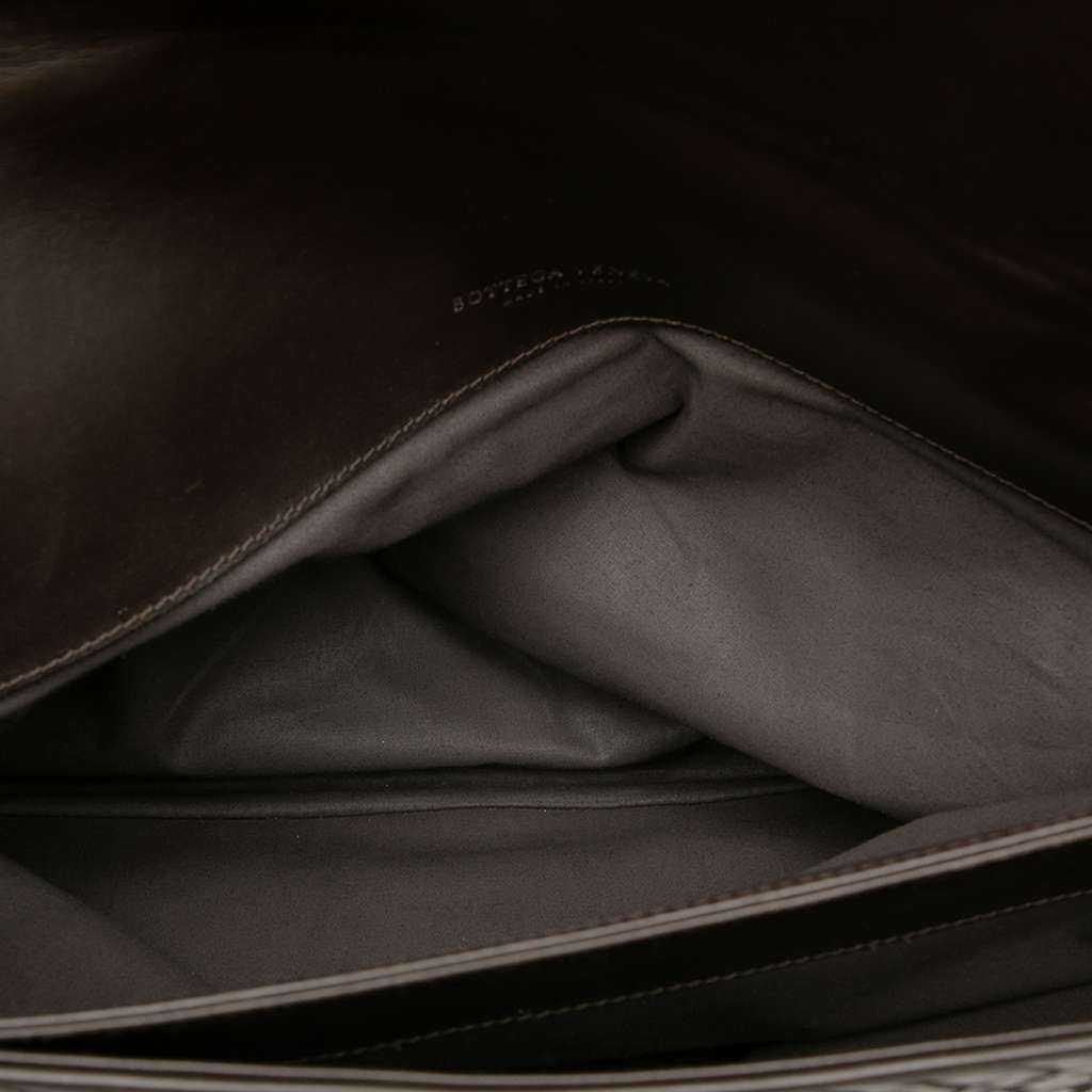 Bottega Veneta Nappa Intrecciato Business Bag Brown Leather Fair condition - Model View