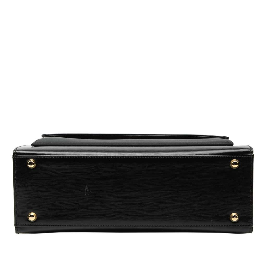 Saint Laurent Smooth Calfskin and Nylon Top Handle Bag Black Leather Good condition - Inside View