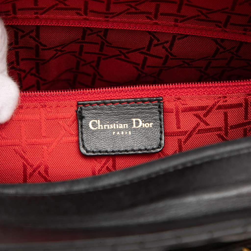 Dior Large Lambskin Cannage Lady Dior Black Leather Good condition - Box View