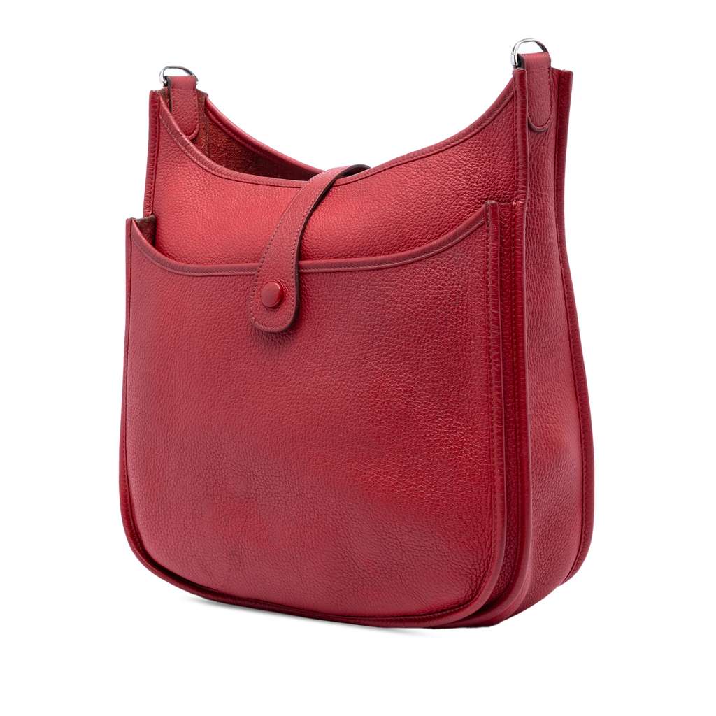 Hermès Clemence Evelyne III 33 Red Leather Good condition - Back View
