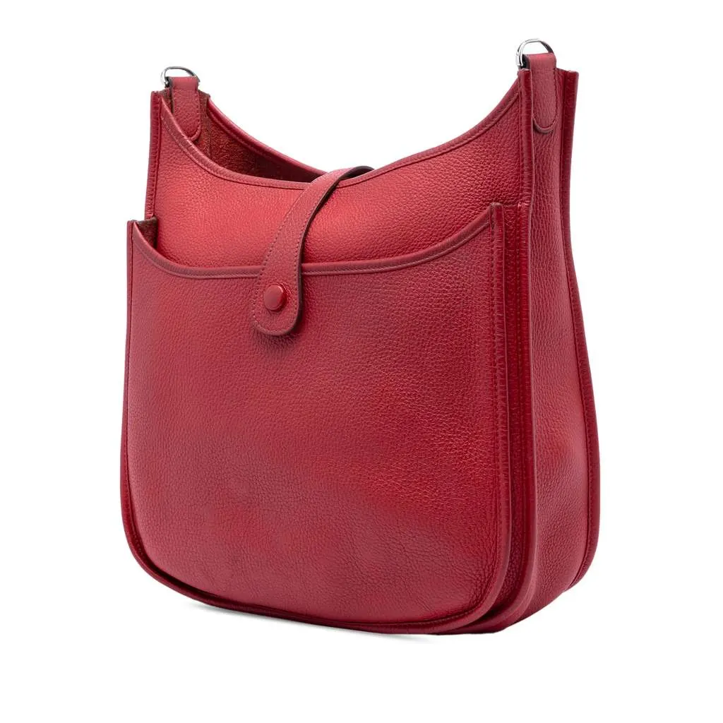 Hermès Clemence Evelyne III 33 Red Leather Very good - Back View
