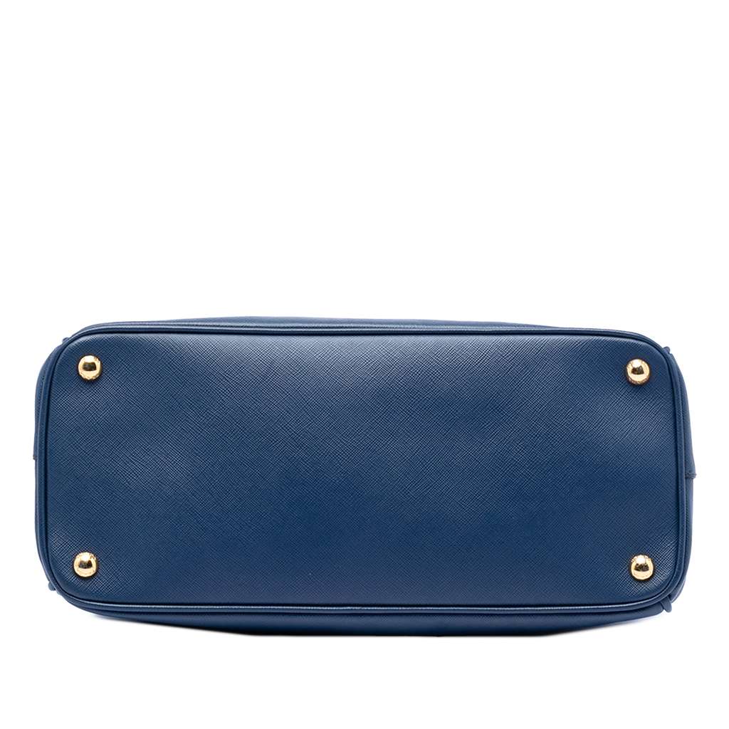 Prada Medium Saffiano Lux Galleria Double Zip Satchel Blue Leather Good condition - Inside View