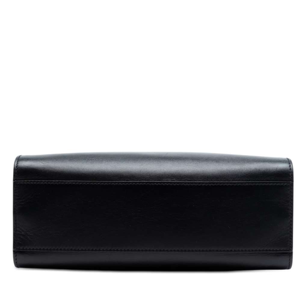 Gucci Small Leather Bamboo Nymphaea Web Satchel Black Leather Good condition - Inside View