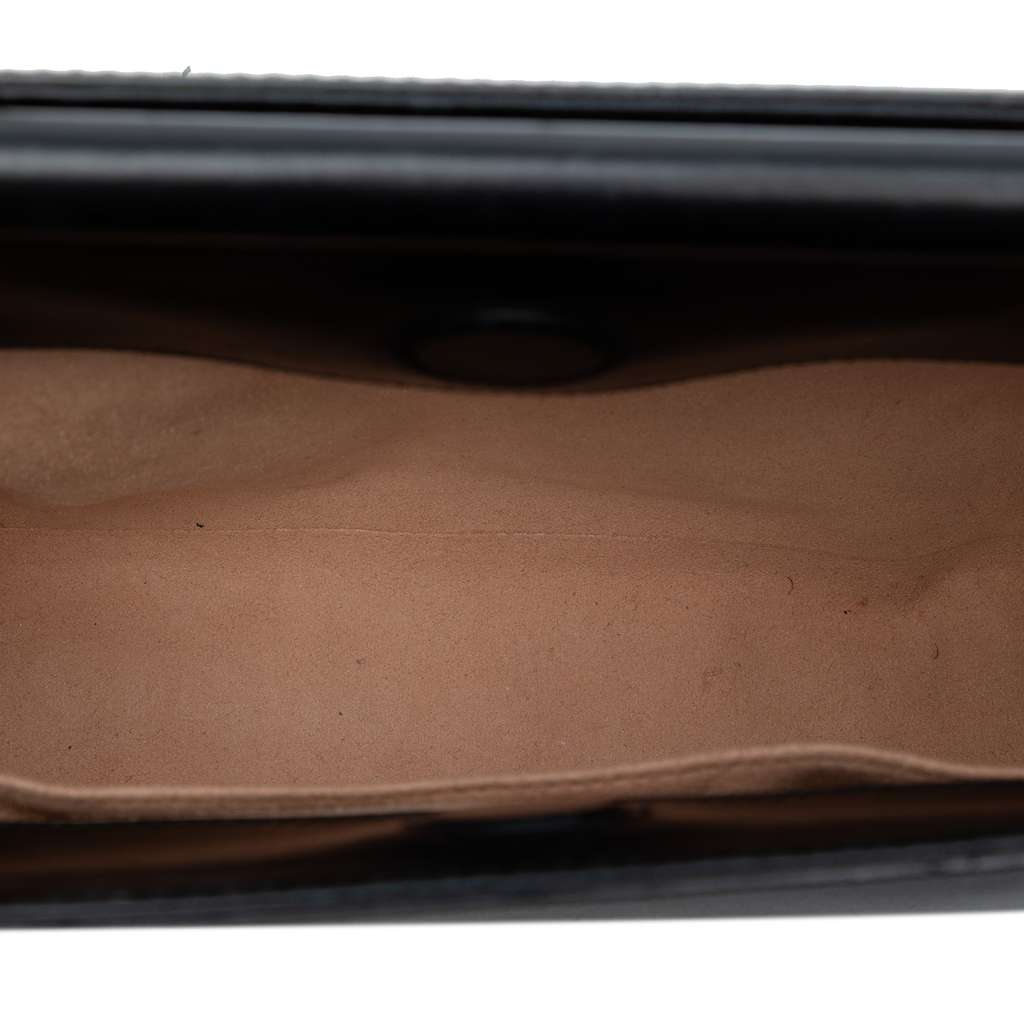 Gucci Small Leather Bamboo Nymphaea Web Satchel Black Leather Good condition - Model View