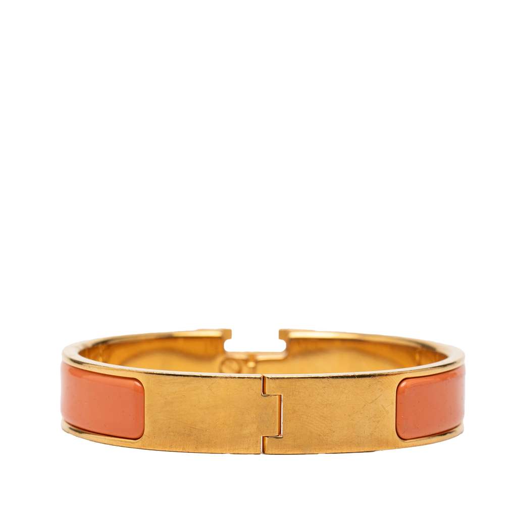 Hermès Narrow Enamel Clic H Bracelet PM Orange Good condition - Inside View