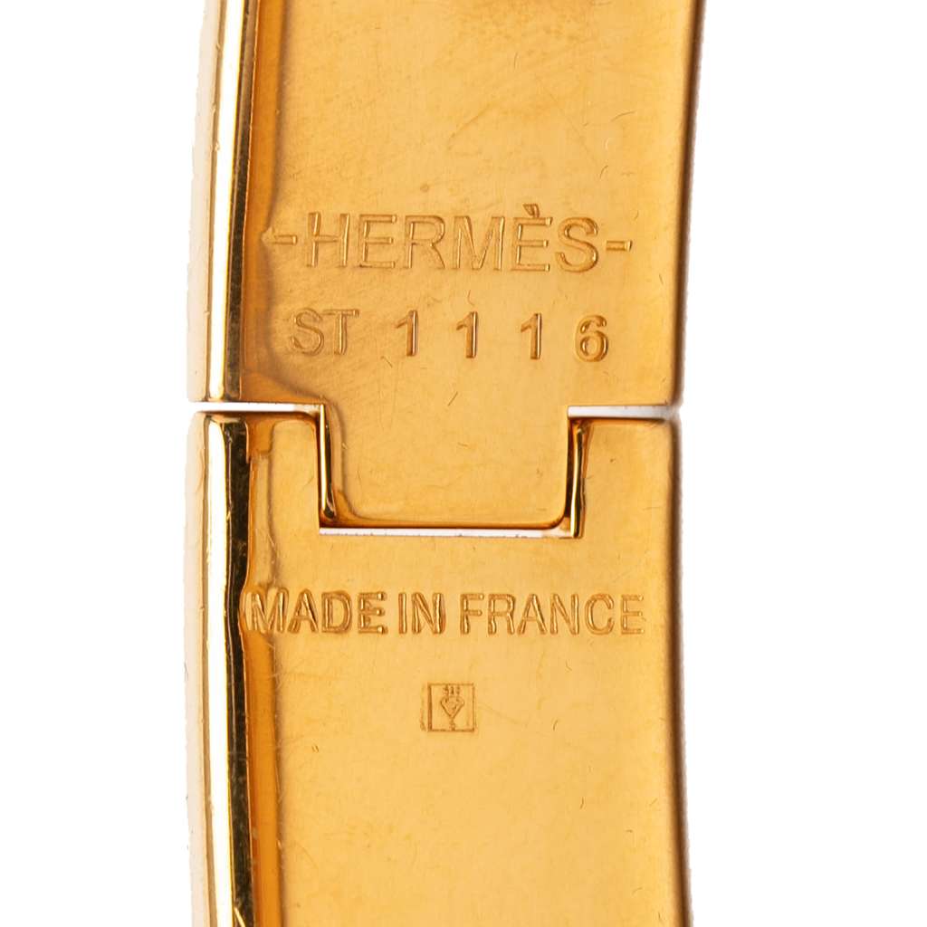 Hermès Narrow Enamel Clic H Bracelet PM Orange Good condition - Model View