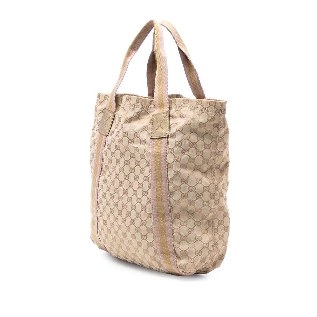 Gucci GG Canvas Web Tote Beige Good condition - Back View