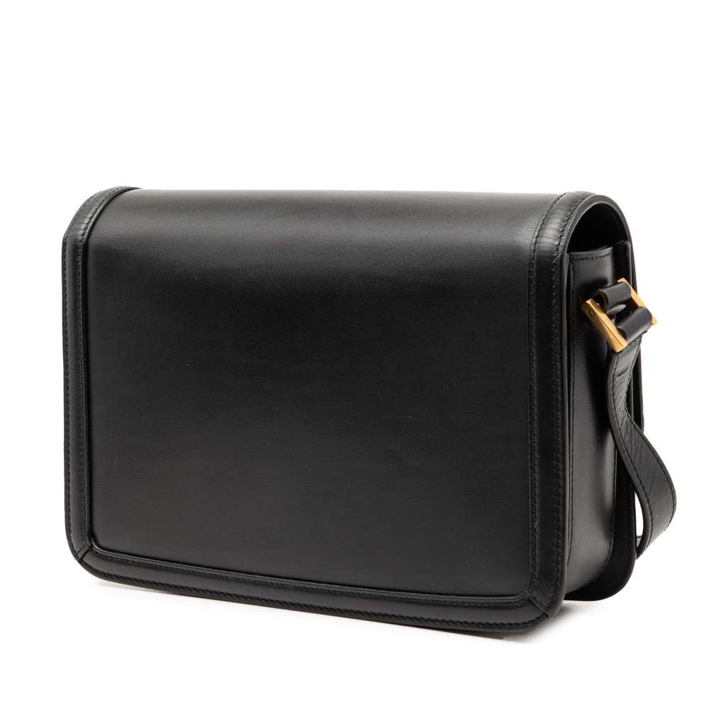 Saint Laurent Medium Calfskin Solferino Satchel In Box Black Leather Good condition - Back View