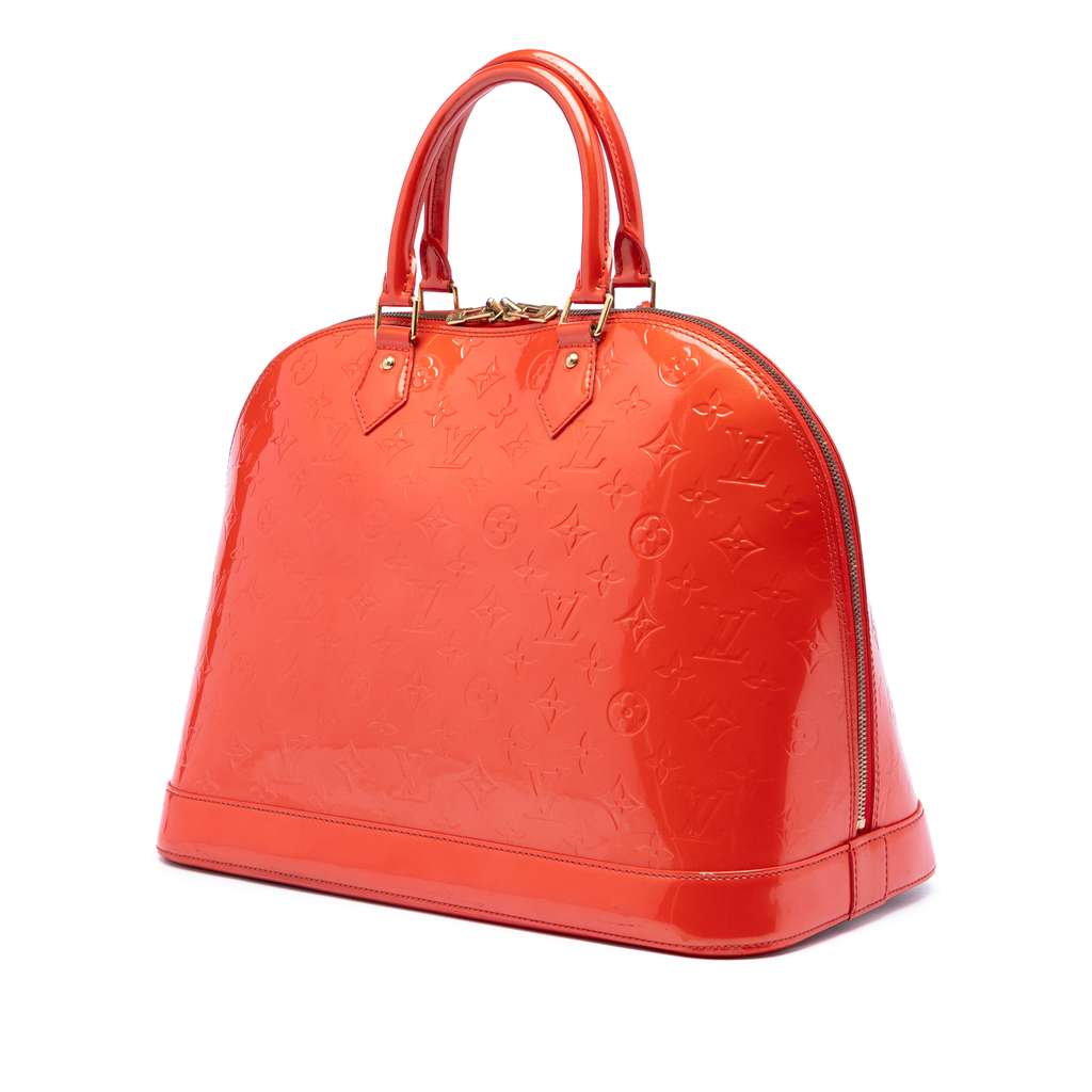 Louis Vuitton Monogram Vernis Alma GM Orange Leather Good condition - Back View