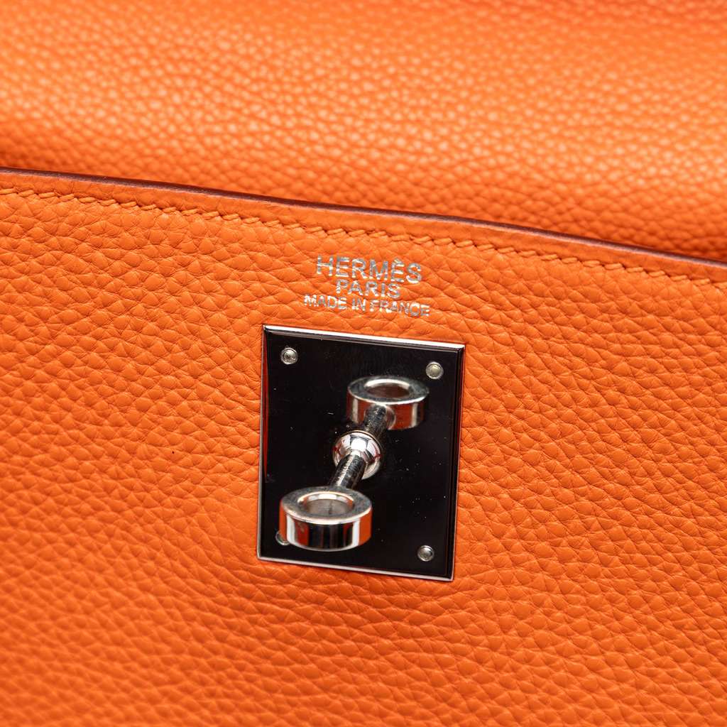 Hermès Togo Kelly II Retourne 32 Orange Leather Good condition - Box View