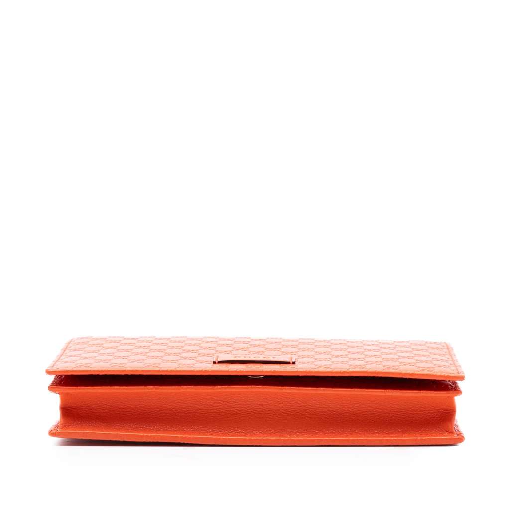 Gucci Microguccissima Wallet on Strap Orange Leather Good condition - Inside View