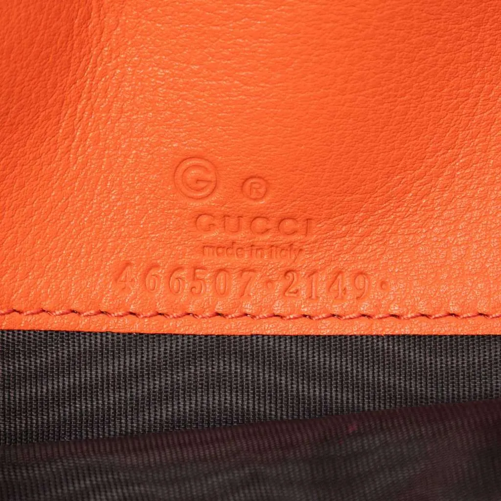 Gucci Microguccissima Wallet on Strap Orange Leather Very good - Box View