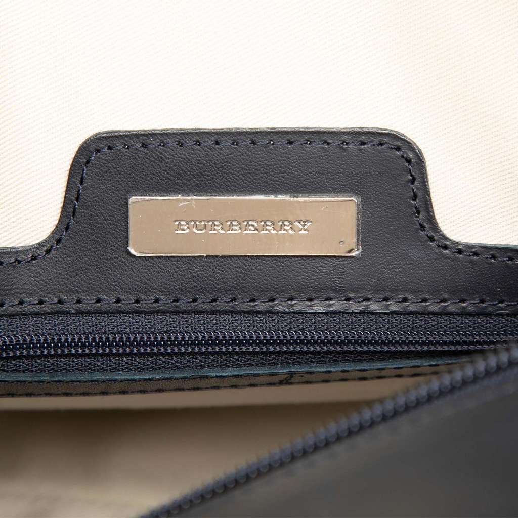 Burberry Striped Canvas Handbag White Canvas Good condition - Box View