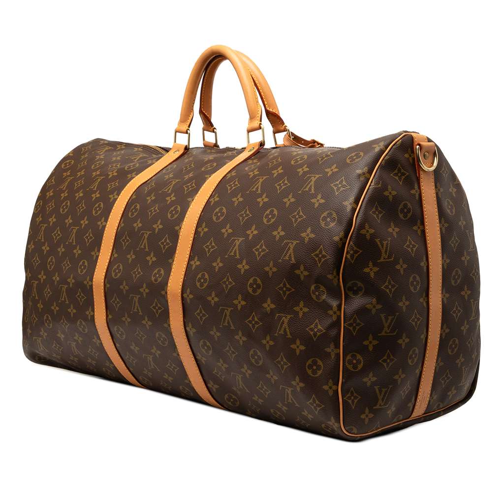Louis Vuitton Monogram Keepall Bandouliere 60 Brown Good condition - Back View