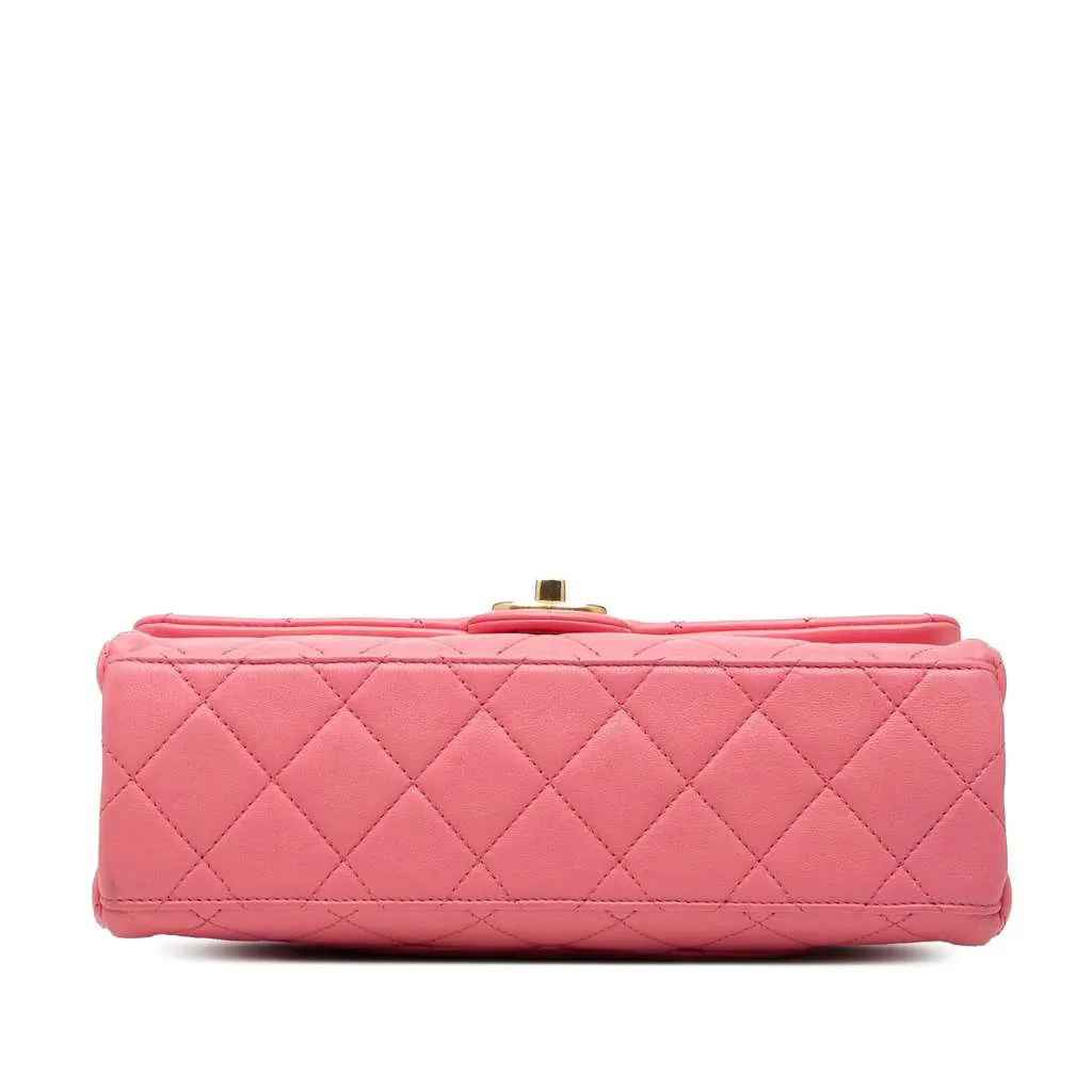 Chanel Medium Quilted Lambskin Logo Letters Chanel Touch Chain Flap Pink Leather Very good - Inside View