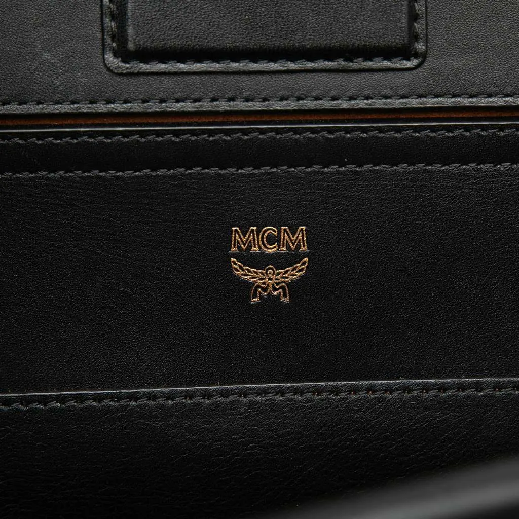 MCM Visetos Nylon Claudia Studded Tote Black Very good - Box View