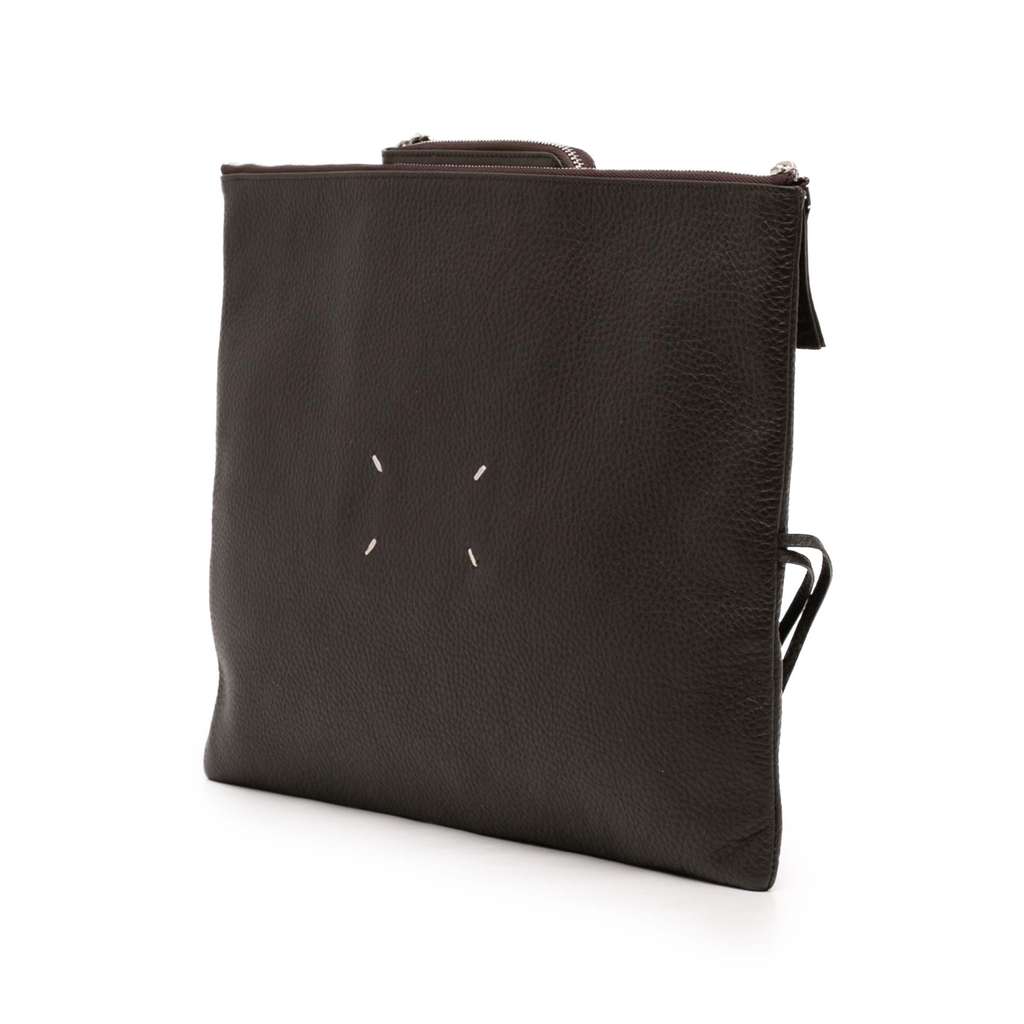 Maison Margiela Leather Clutch Grey Leather Good condition - Back View