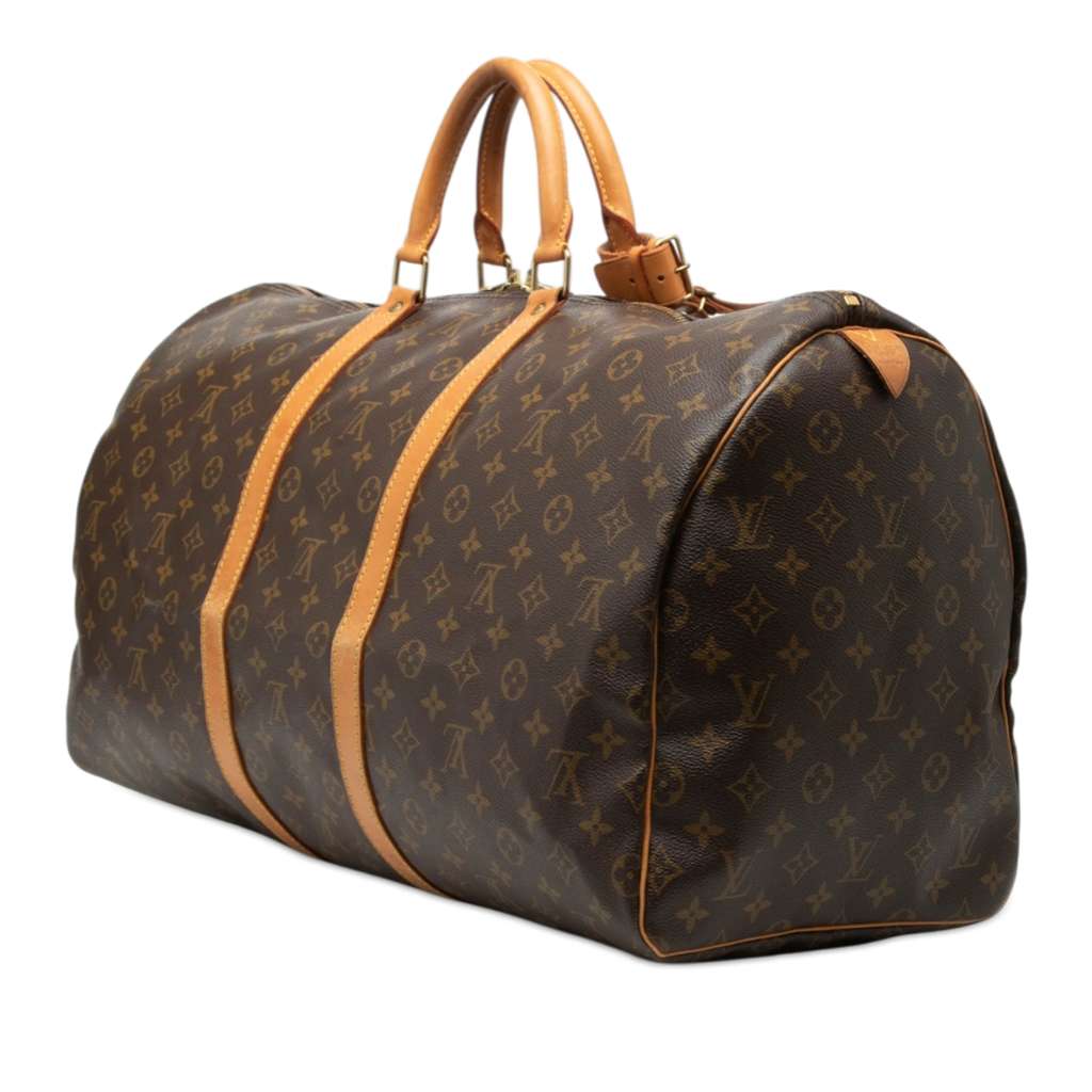 Louis Vuitton Monogram Keepall 55 Brown Good condition - Back View