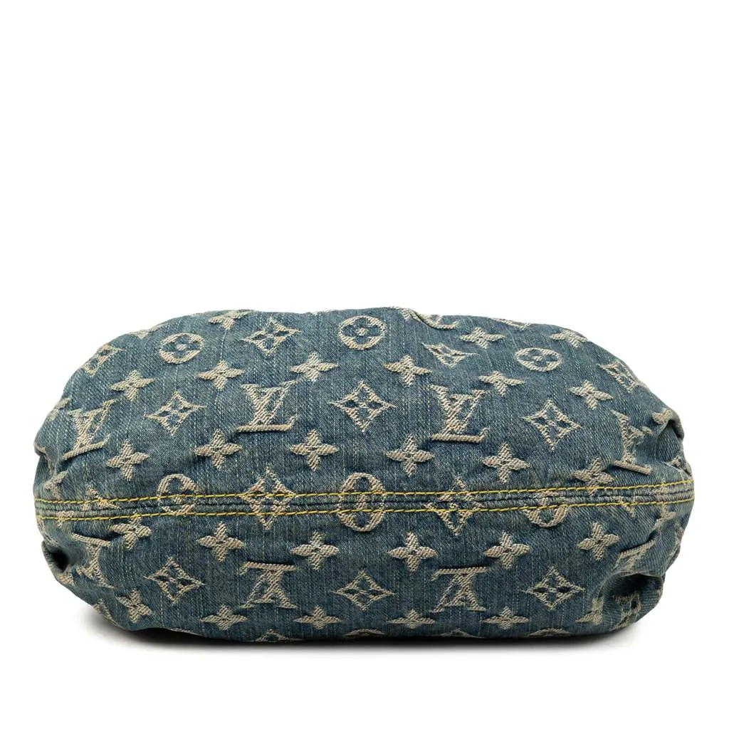Louis Vuitton Monogram Denim Pleaty Blue Denim Very good - Inside View