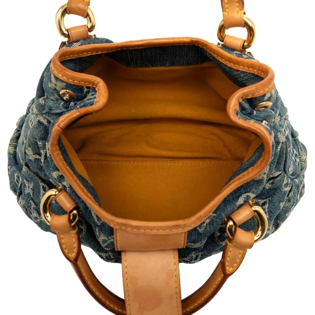 Louis Vuitton Monogram Denim Pleaty Blue Denim Very good - Model View