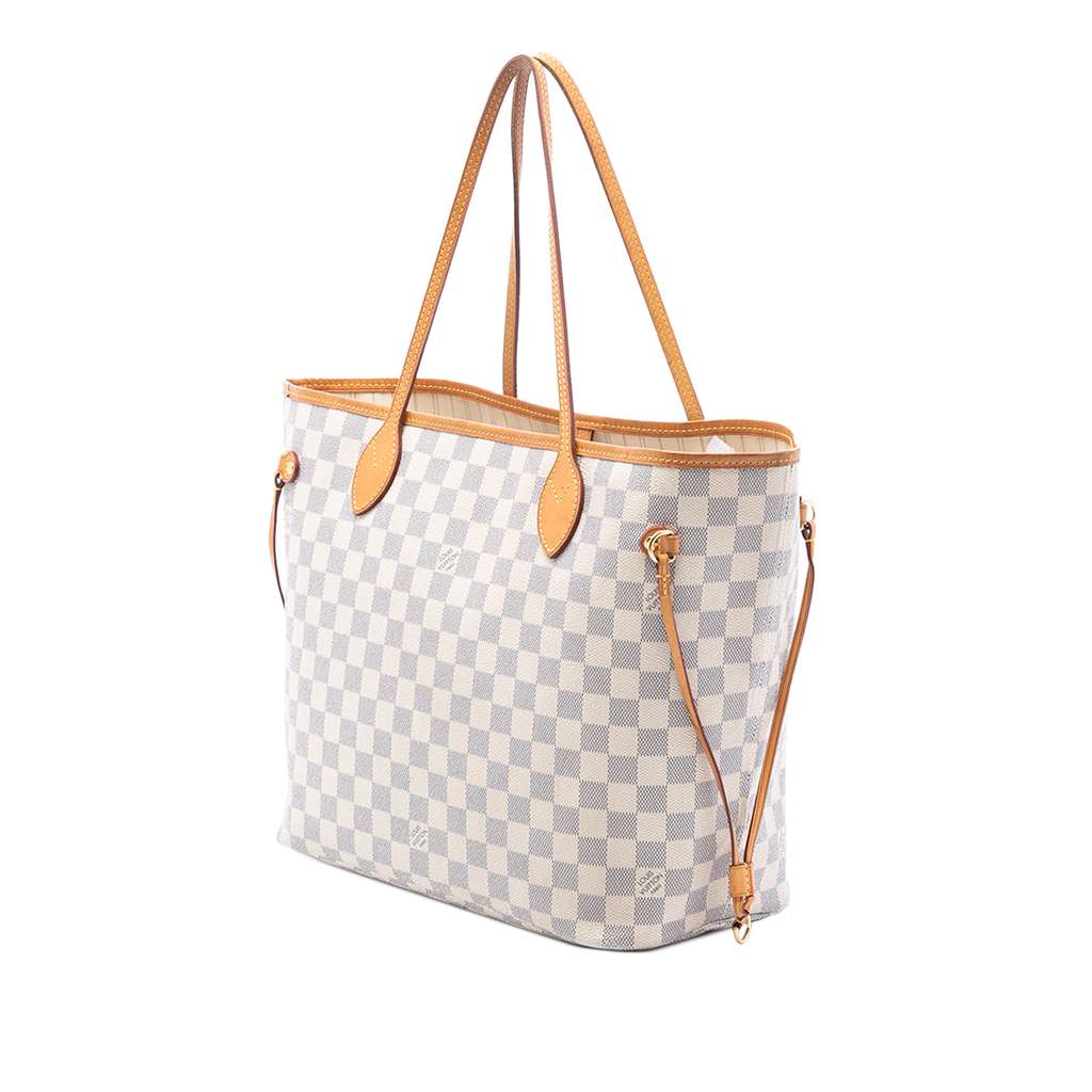 Louis Vuitton Damier Azur Neverfull MM White Good condition - Back View