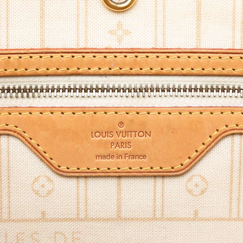 Louis Vuitton Damier Azur Neverfull MM White Good condition - Box View