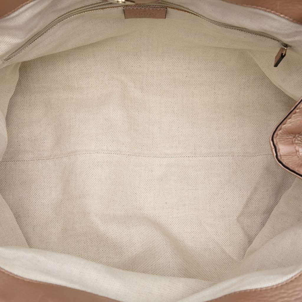 Gucci Medium Metallic Calfskin Sukey Tote Pink Leather Good condition - Model View