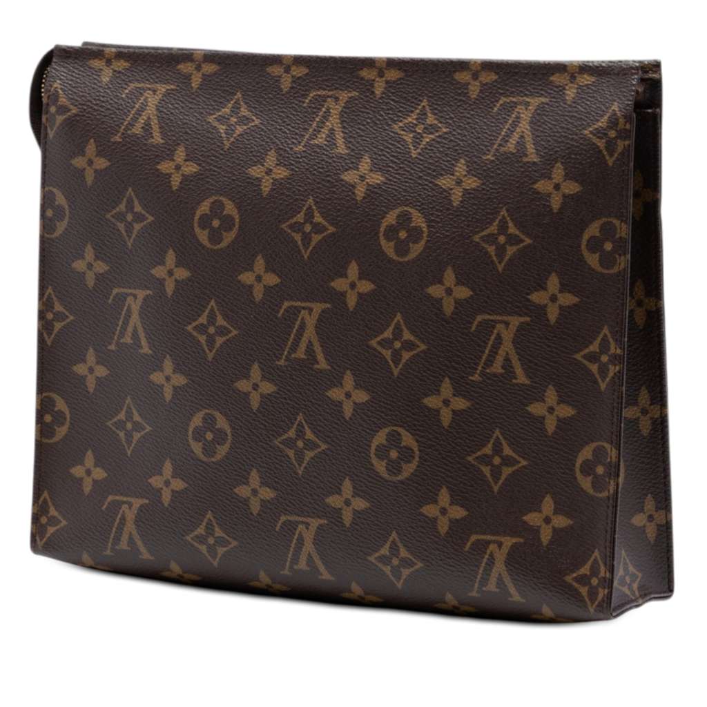 Louis Vuitton Monogram Toiletry Pouch 26 Brown Good condition - Back View