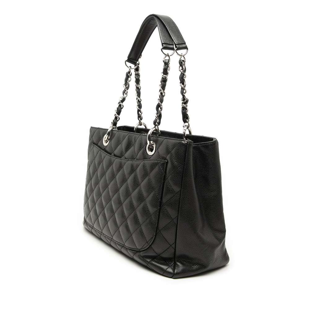 Chanel Caviar Grand Shopping Tote Black Leather Good condition - Back View