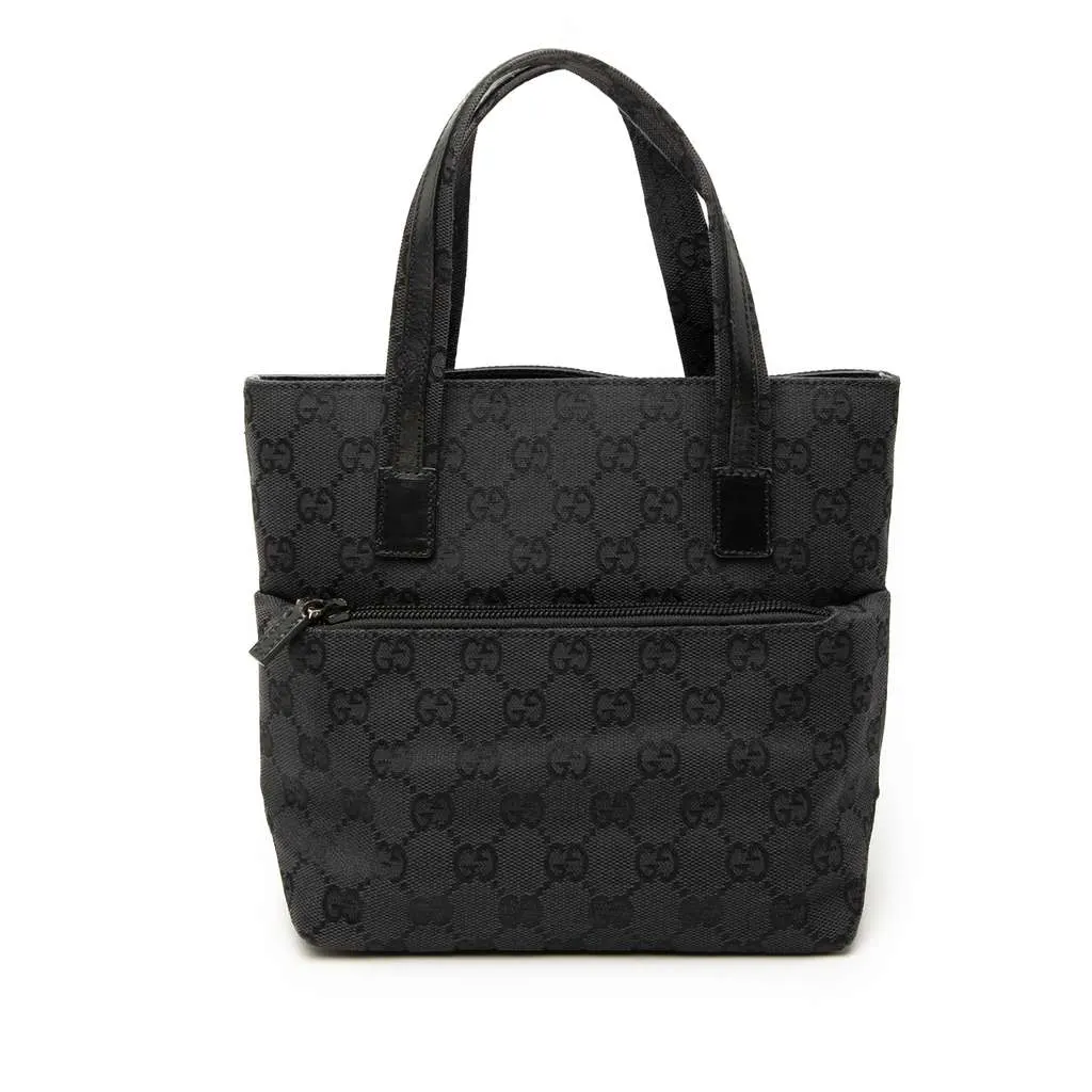 Gucci GG Canvas Handbag Black Canvas Very good - Front View