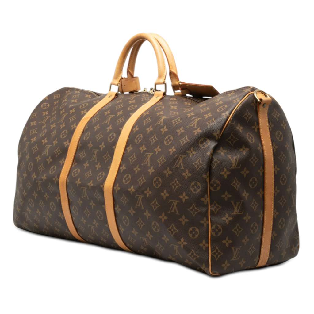 Louis Vuitton Monogram Keepall Bandouliere 60 Brown Fair condition - Back View