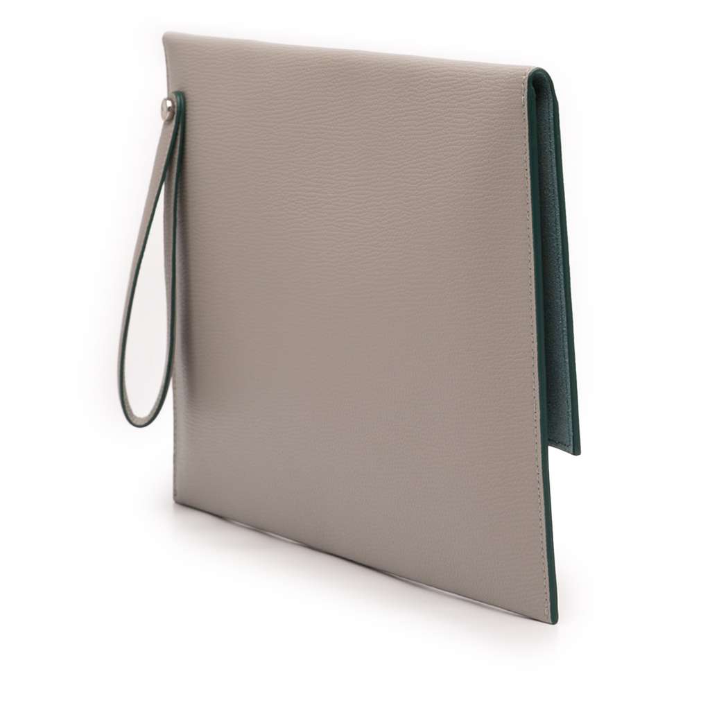 Salvatore Ferragamo Leather Gancini Clutch Brown Leather Good condition - Back View