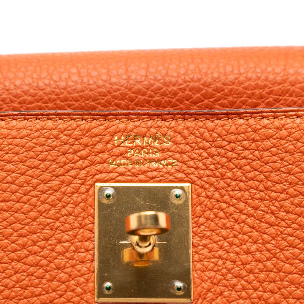 Hermès Togo Kelly II Retourne 35 Orange Leather Good condition - Box View