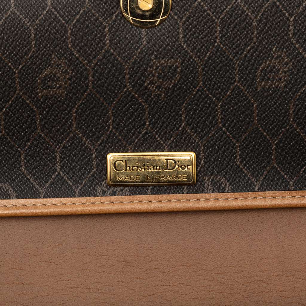 Dior Honeycomb Coated Canvas Chain Crossbody Black Canvas Fair condition - Box View