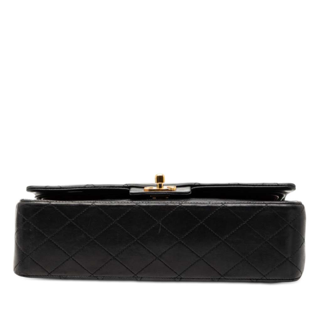 Chanel Medium Classic Lambskin Double Flap Black Leather Good condition - Inside View