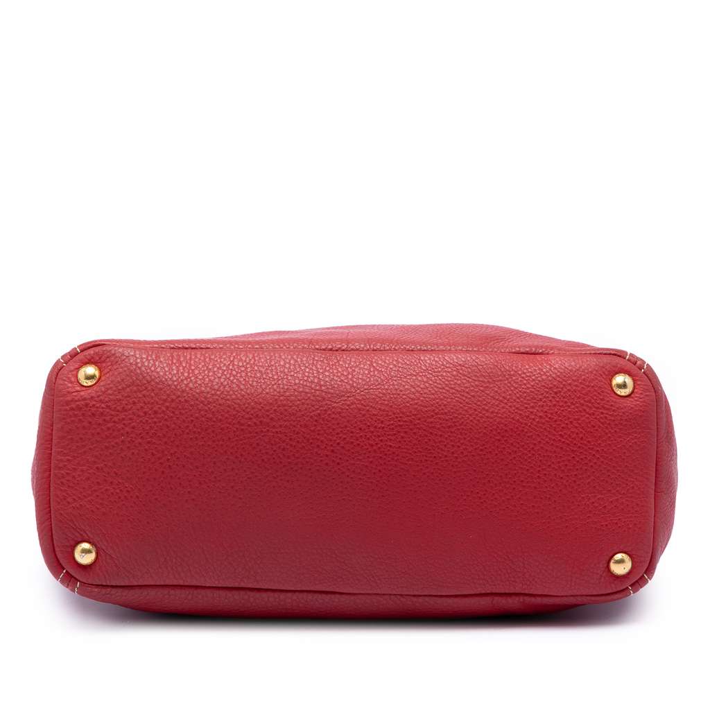 Prada VItello Daino Double Pocket Tote Red Leather Good condition - Inside View