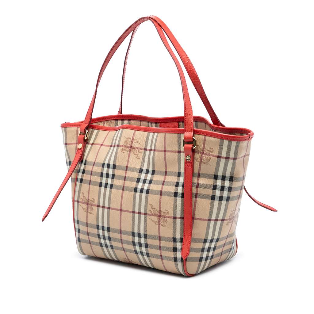 Burberry Small Haymarket Check Coated Canvas Salisbury Tote Beige Good condition - Back View