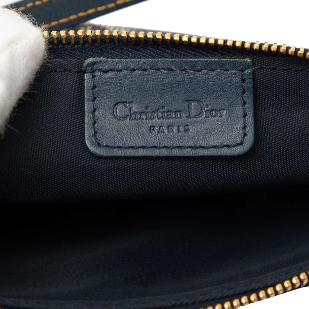 Dior Mini Diorissimo Canvas Saddle Pochette Blue Canvas Very good - Box View